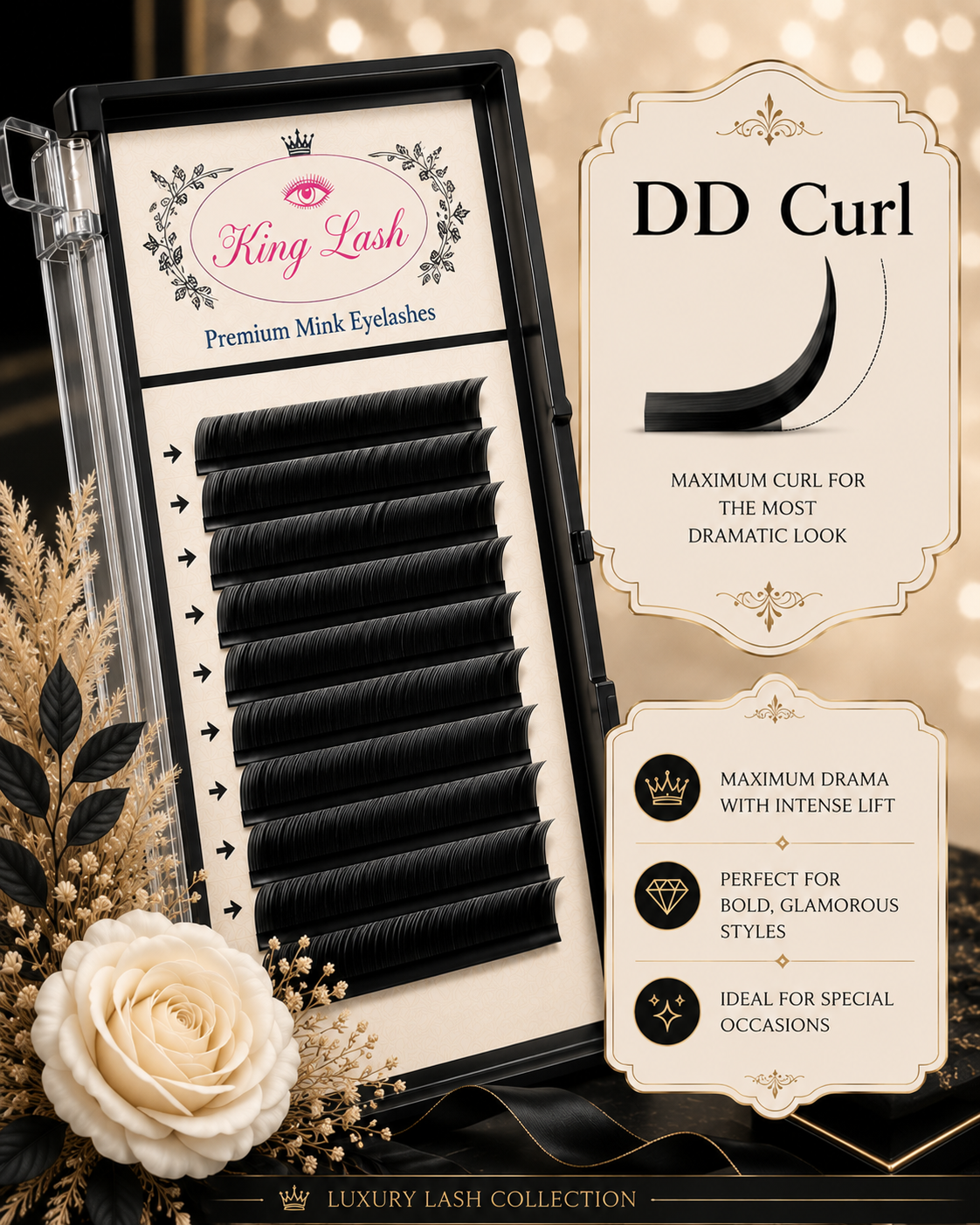 King Lash Mink Faux Lashes Type DD Curl