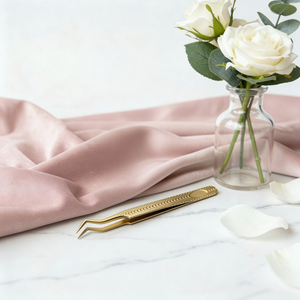 King Lash — Gold Curved Tweezer with Measuring Scale
