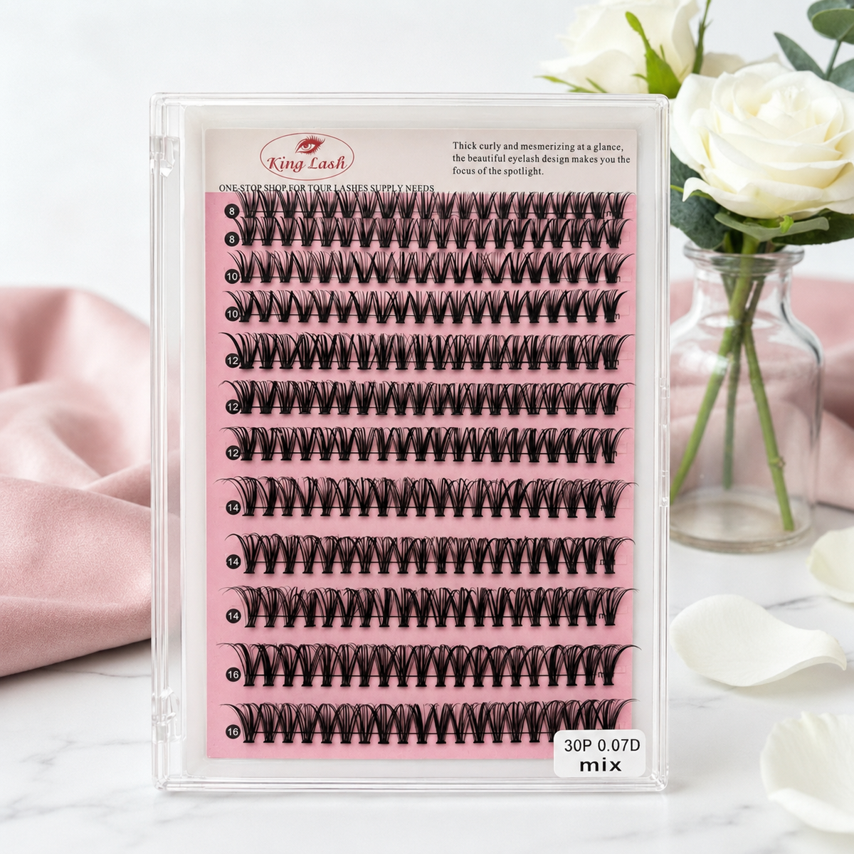 King Lash 30P 0.07D Premade Lash Fans