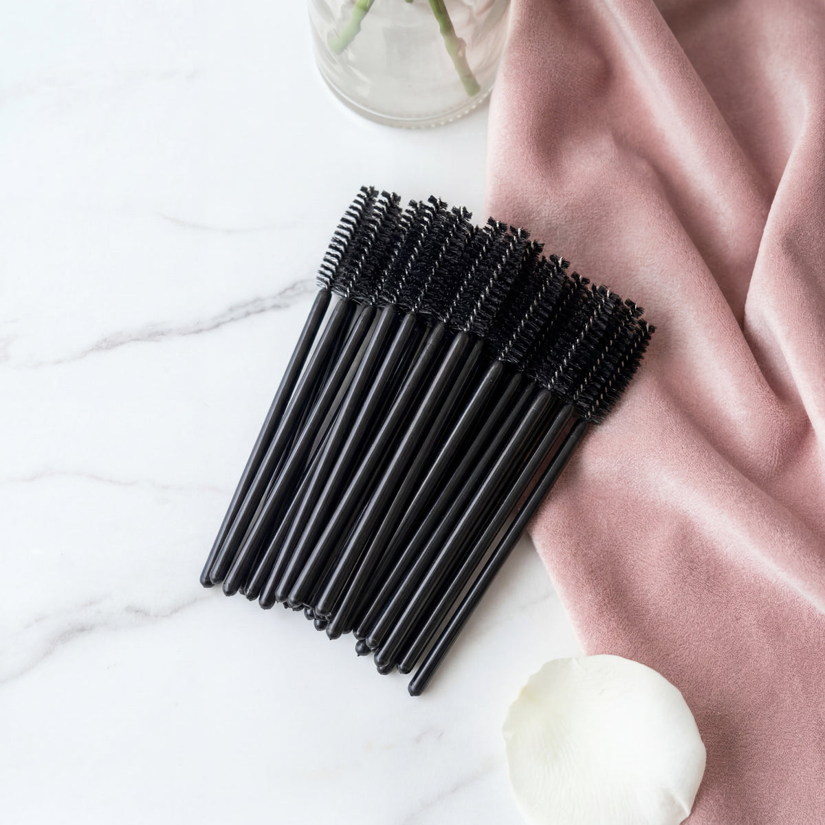 King Lash Disposable Mascara Wands – Black Lash & Brow Spoolie Brushes for Eyelash Extensions and Grooming